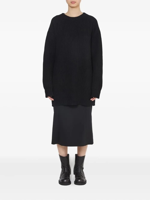 MM6 Maison Margiela ribbed crewneck sweater - Black - zdjęcie produktu nr 2