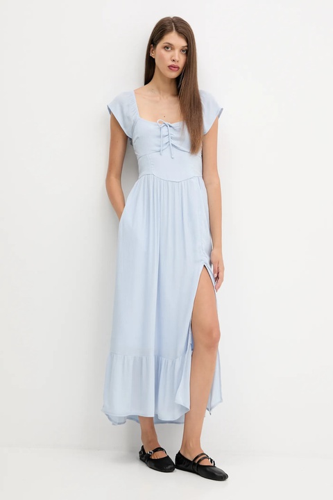 Hollister Co. sukienka kolor niebieski maxi rozkloszowana KI359-5298 - zdjęcie produktu nr 1