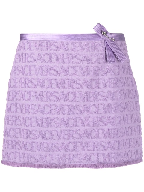 Versace x Dua Lipa logo-jacquard miniskirt - Purple - zdjęcie produktu nr 1