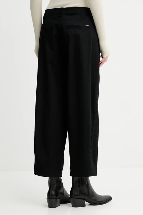 Calvin Klein Jeans spodnie damskie kolor czarny proste high waist LV044D662G - zdjęcie produktu nr 1