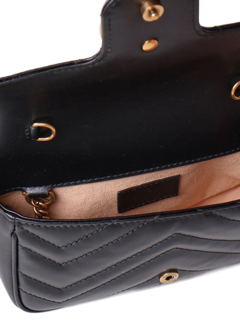 Gucci chevron-quilt flap clutch bag - Black - zdjęcie produktu nr 2