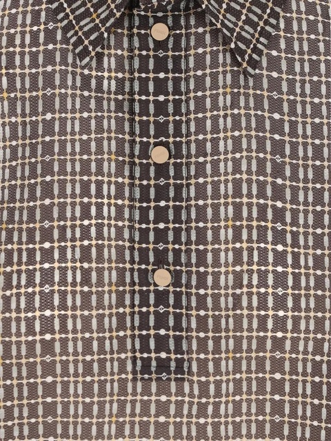 FENDI grid-pattern polo top - Brown - zdjęcie produktu nr 2