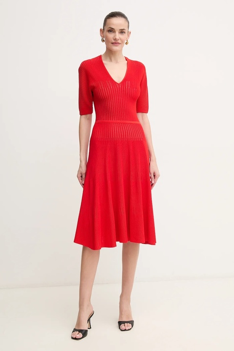 Herve Leger sukienka Lyla kolor czerwony mini rozkloszowana SHO8284542 - zdjęcie produktu nr 1