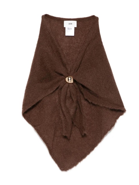 SOLOTRE ring-embellished scarf - Brown - zdjęcie produktu nr 1