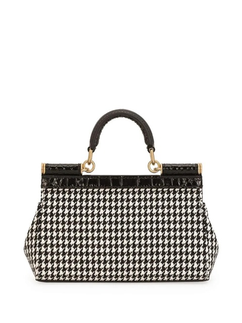 Dolce & Gabbana small Sicily houndstooth tote bag - Black - zdjęcie produktu nr 2