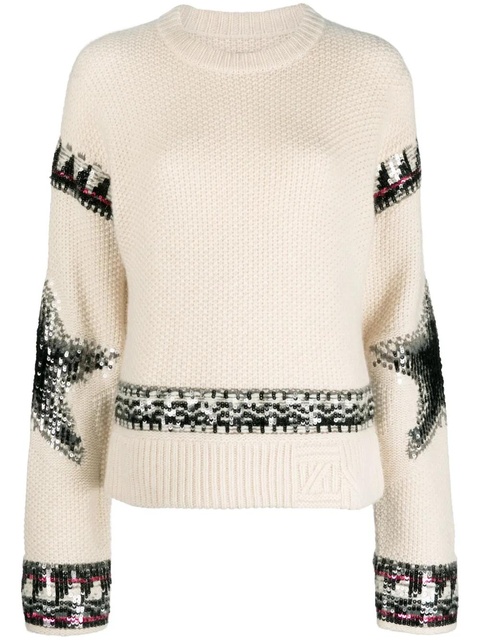 Zadig&Voltaire sequin-embellished cashmere jumper - Neutrals - zdjęcie produktu nr 1