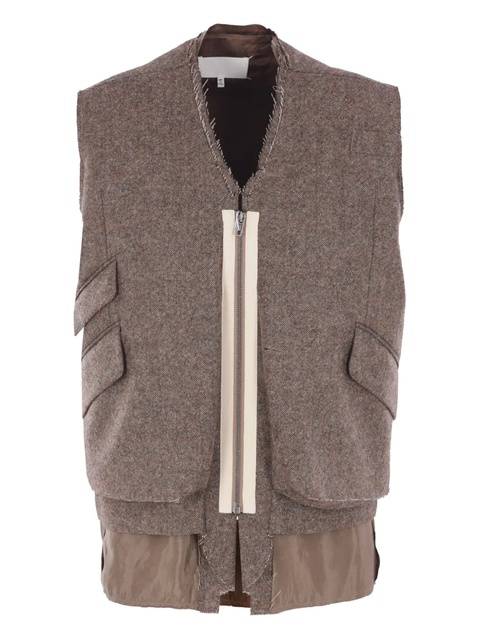 Maison Margiela flap-pocket wool gilet - Brown - zdjęcie produktu nr 1
