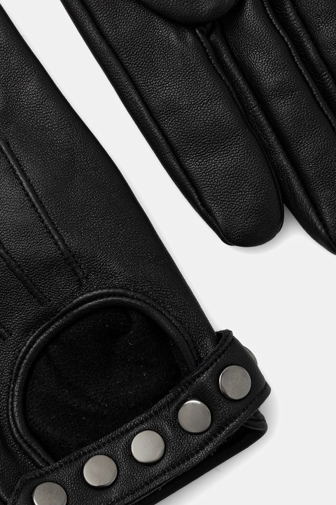 Medicine rękawiczki skórzane damskie kolor czarny - zdjęcie produktu nr 2