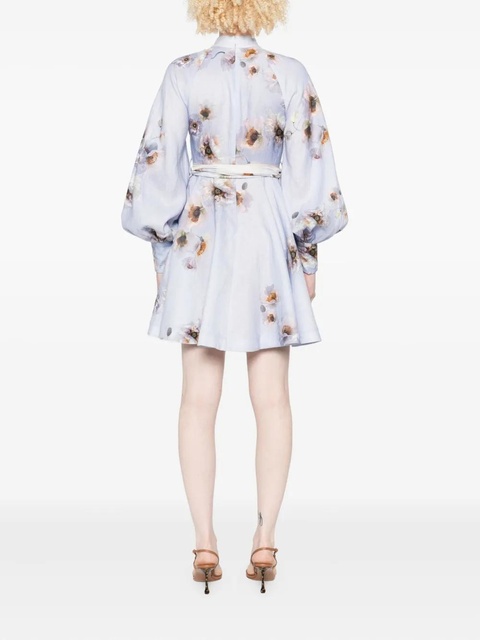 ZIMMERMANN floral-print linen mini dress - Purple - zdjęcie produktu nr 2