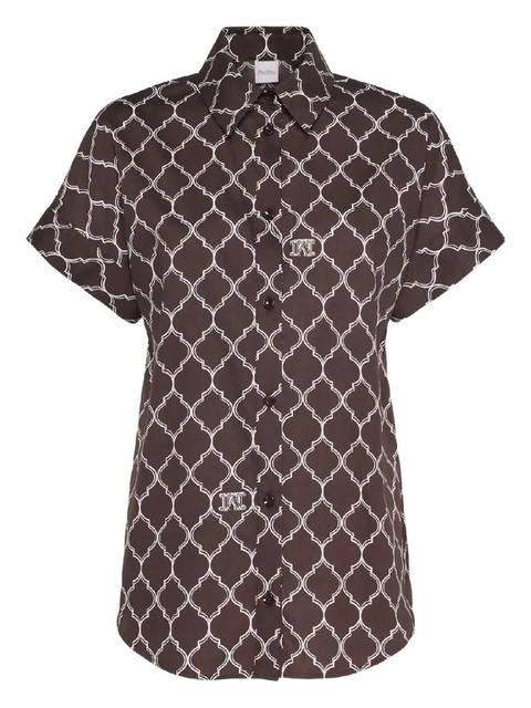 Max Mara Sponda logo-print button shirt - Brown - zdjęcie produktu nr 1