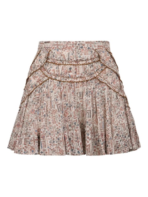 MARANT ÉTOILE Ceola printed cotton mini skirt - Neutrals - zdjęcie produktu nr 1