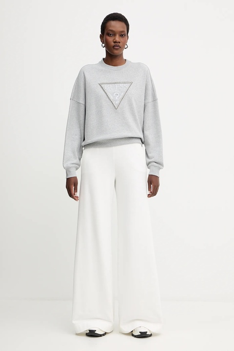 Guess bluza bawełniana RACHELE damska kolor szary z aplikacją W5YQ04 KC8I0 - zdjęcie produktu nr 2