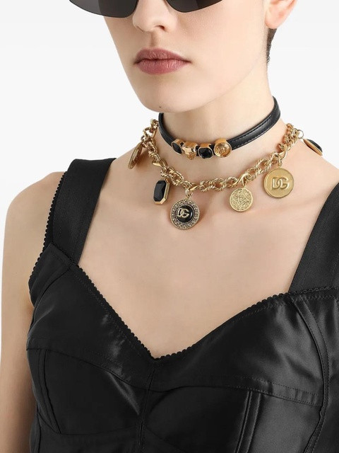 Dolce & Gabbana embellished leather choker - Black - zdjęcie produktu nr 2