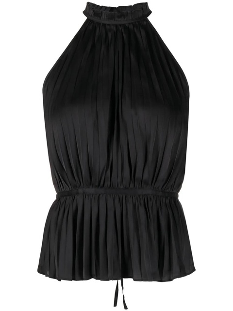 Maje pleated satin top - Black - zdjęcie produktu nr 1
