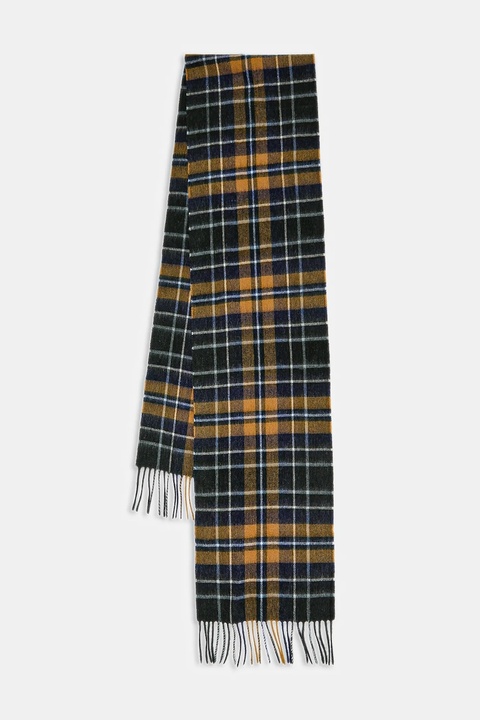 Barbour szalik wełniany kolor zielony wzorzysty USC0137 - zdjęcie produktu nr 1