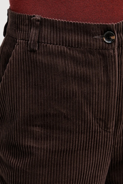 Sisley spodnie damskie kolor brązowy proste high waist 49L0LF07U - zdjęcie produktu nr 2