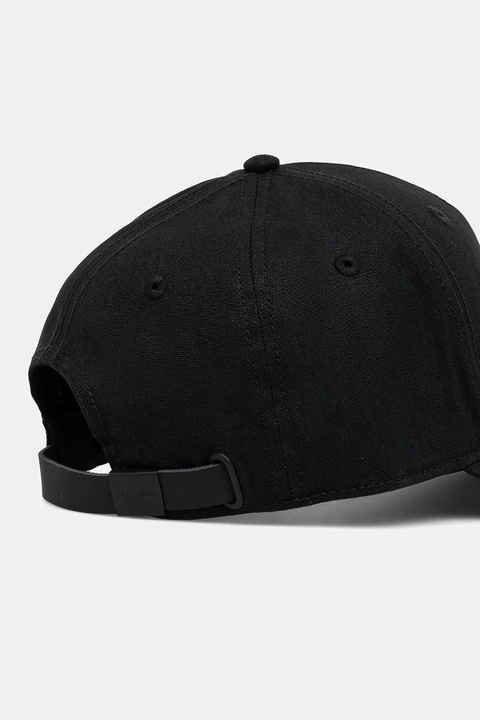 AllSaints czapka z daszkiem bawełniana kolor czarny z aplikacją 29AS101819 - zdjęcie produktu nr 1