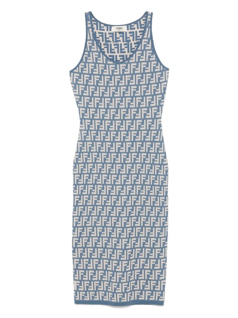 FENDI FF-jacquard midi dress - Blue - zdjęcie produktu nr 1
