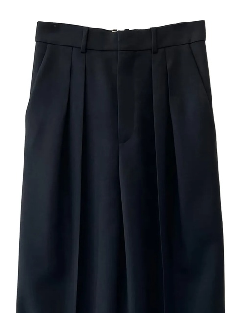 Saint Laurent pleated straight trousers - Black - zdjęcie produktu nr 2