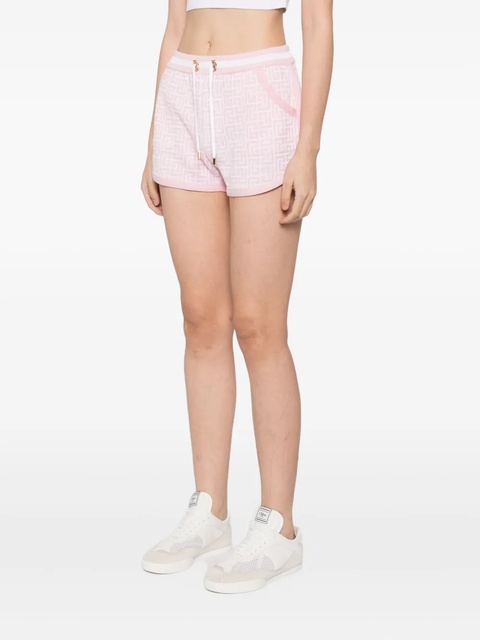 Balmain logo-embroidered shorts - Pink - zdjęcie produktu nr 2