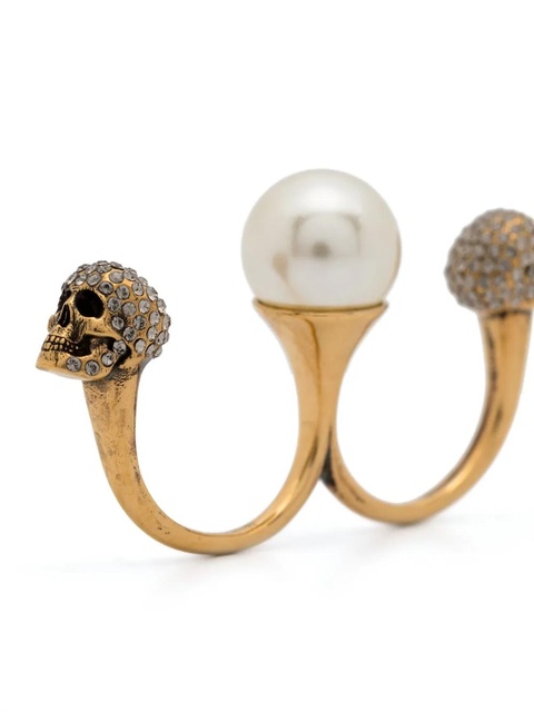 Alexander McQueen skull knuckleduster ring - Gold - zdjęcie produktu nr 2