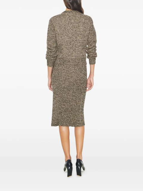 Tory Burch tweed ribbed skirt - Brown - zdjęcie produktu nr 2