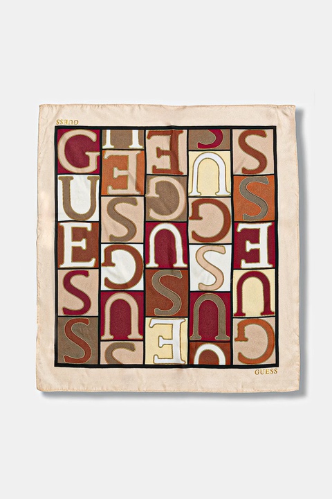 Guess chusta jedwabna damska kolor brązowy wzorzysta AW5345 SIL03 - zdjęcie produktu nr 2