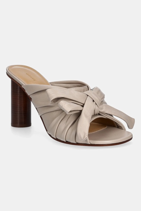 JW Anderson klapki skórzane damskie kolor beżowy na słupku SN0095 LA0161 190 - zdjęcie produktu nr 1