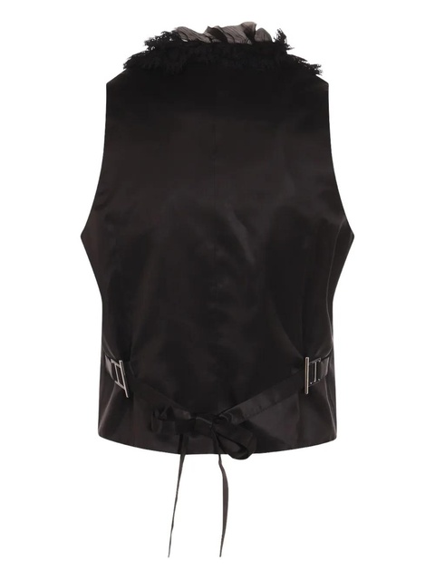 Alexander McQueen lace-trimmed double-breasted waistcoat - Black - zdjęcie produktu nr 2
