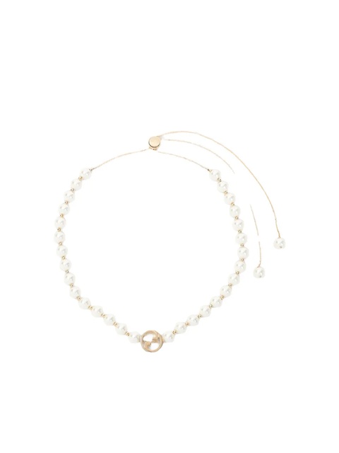 Gucci Interlocking pearl necklace - Gold - zdjęcie produktu nr 2