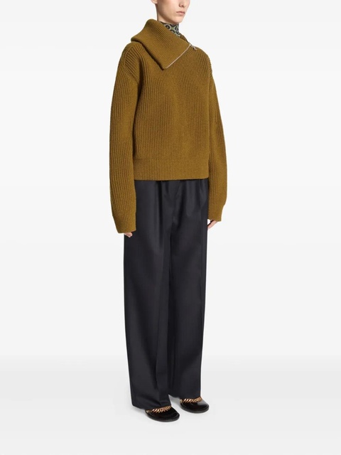DRIES VAN NOTEN pleated wool pants - Blue - zdjęcie produktu nr 2