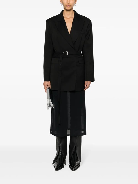 Acne Studios double-breasted herringbone blazer - Black - zdjęcie produktu nr 2