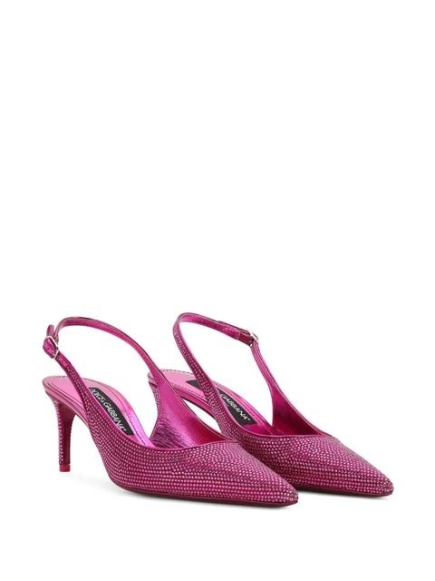 Dolce & Gabbana 60mm rhinestone-embellished slingback pumps - Pink - zdjęcie produktu nr 2