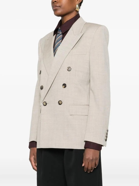 Saint Laurent double-breasted button blazer - Neutrals - zdjęcie produktu nr 2