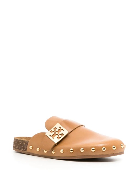 Tory Burch Mellow logo-plaque leather mules - Brown - zdjęcie produktu nr 2