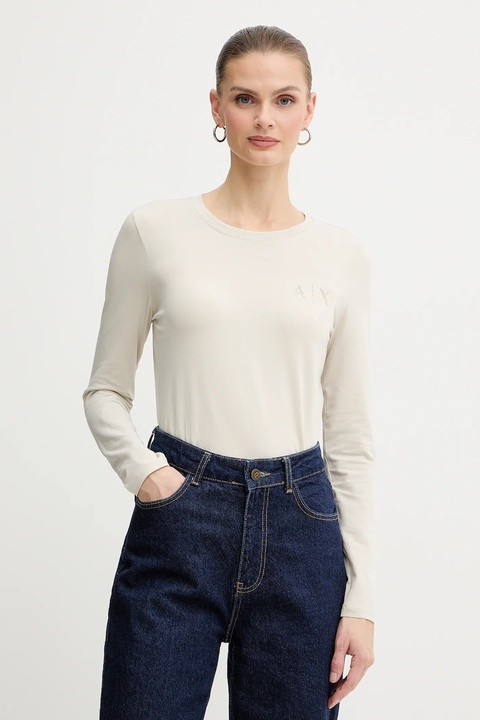 Armani Exchange longsleeve kolor beżowy XW001353 AF17173 - zdjęcie produktu nr 1
