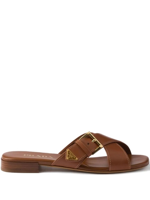 Prada criss-cross buckle-fastening sandals - Brown - zdjęcie produktu nr 1
