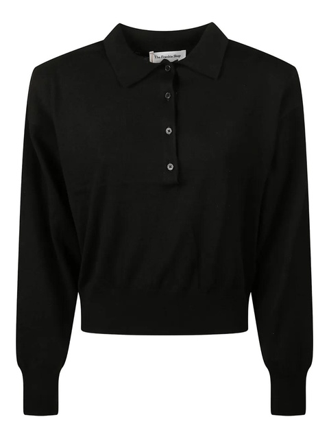The Frankie Shop knit polo shirt - Black - zdjęcie produktu nr 1