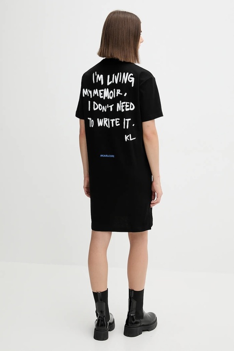 Karl Lagerfeld Jeans sukienka bawełniana kolor czarny mini oversize A4W13054 - zdjęcie produktu nr 1