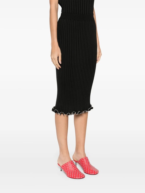 Jil Sander beaded midi skirt - Black - zdjęcie produktu nr 2