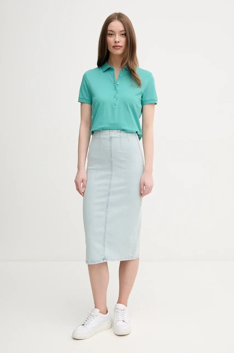 United Colors of Benetton polo damski kolor turkusowy 3TQJD300W - zdjęcie produktu nr 2