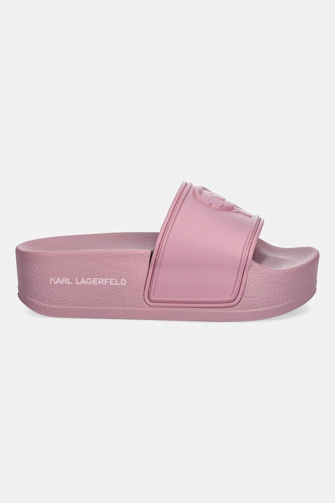 Karl Lagerfeld klapki KONDO MAXI damskie kolor różowy na platformie KL80819M - zdjęcie produktu nr 2