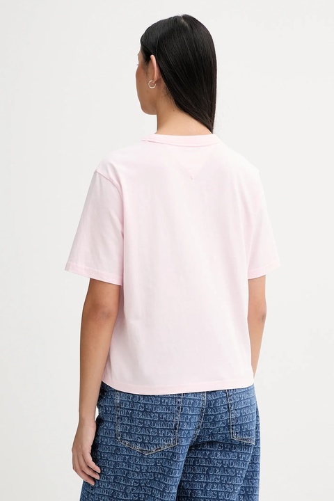 Tommy Jeans t-shirt bawełniany damski kolor różowy DW0DW22202 - zdjęcie produktu nr 2