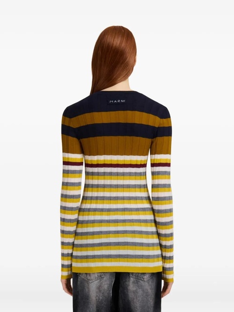 Marni virgin-wool striped sweater - Yellow - zdjęcie produktu nr 2
