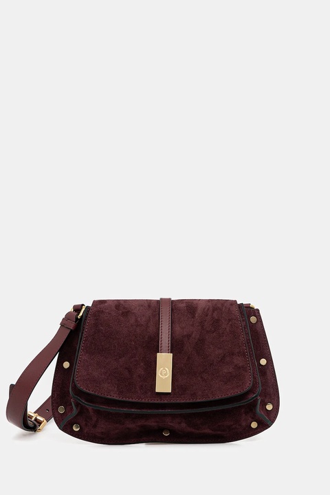 Pollini torebka zamszowa kolor bordowy PC4426PP0N QI1 - zdjęcie produktu nr 1