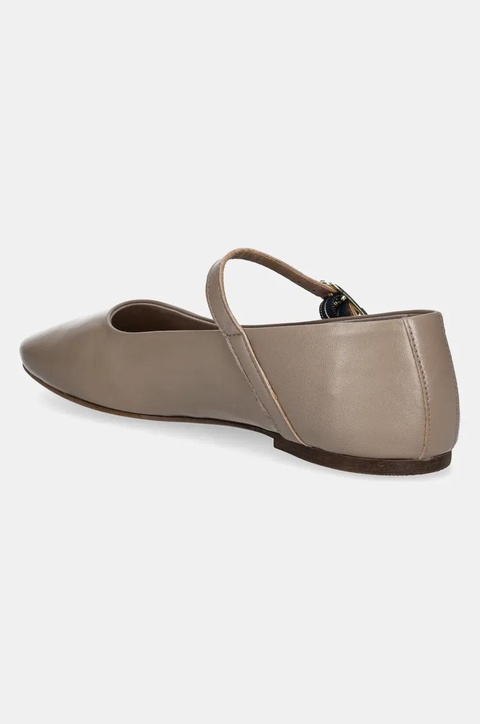 Tommy Hilfiger baleriny skórzane LEATHER MARYJANE BALLERINA kolor beżowy FW0FW08651 - zdjęcie produktu nr 2