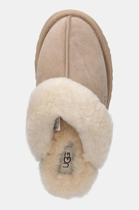 UGG kapcie zamszowe Disquette kolor beżowy 1122550-SAN - zdjęcie produktu nr 2