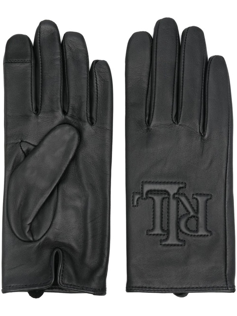Lauren Ralph Lauren logo-embossed leather gloves - Black - zdjęcie produktu nr 1