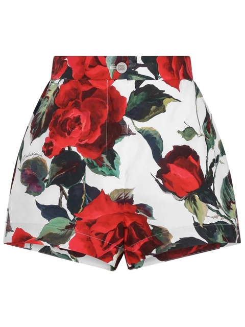 Dolce & Gabbana rose-print shorts - White - zdjęcie produktu nr 1