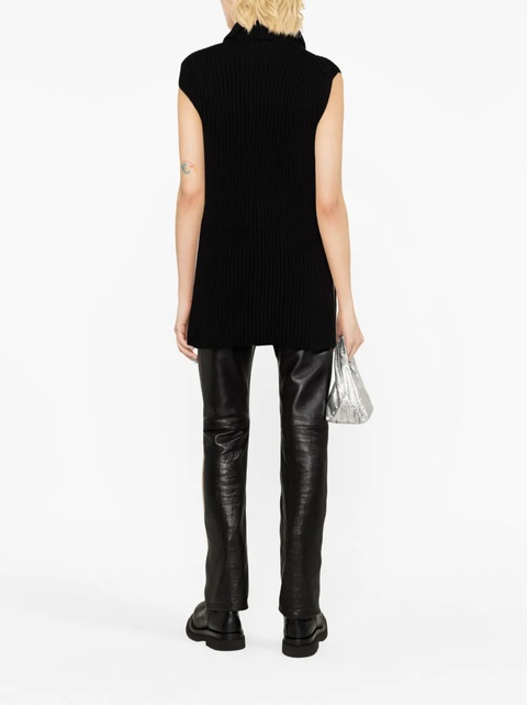 Jil Sander roll-neck knitted wool top - Black - zdjęcie produktu nr 2